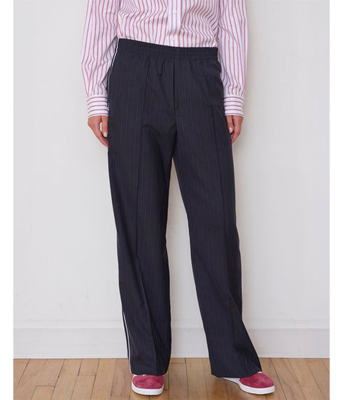 The Chaplin Trouser - Midnight with White Stripe